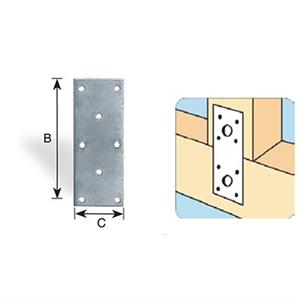 Giunto a piastra forato 100X40 mm2 zincato in Arredamento giardino