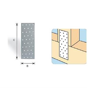 Giunto a piastra forato 100X200 mm2 zincato in Arredamento giardino