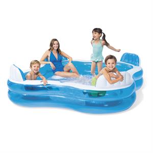 PISCINA GONFIABILE CON 4 SEDUTE FAMILY - INTEX  - 229x229x66 in Arredamento giardino