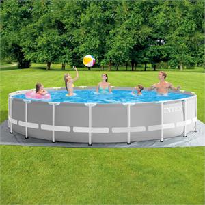 PISCINA FUORITERRA INTEX PRISMA FRAME 549x549x122 ACCIAIO ROTONDA in Arredamento giardino
