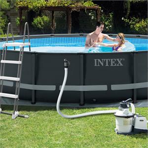 PISCINA FUORITERRA INTEX ULTRA XTR FRAME 488x488x122 ACCIAIO ROTONDA  in Arredamento giardino