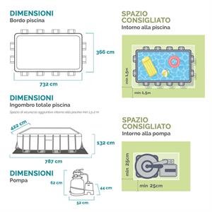 PISCINA FUORITERRA INTEX ULTRA XTR FRAME 732x366x132 ACCIAIO RETTANGOLARE  in Arredamento giardino