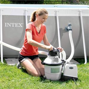 POMPA FILTRO A SABBIA KRYSTAL CLEAR CON CLORINATORE 10000L/H INTEX 26680 in Arredamento giardino