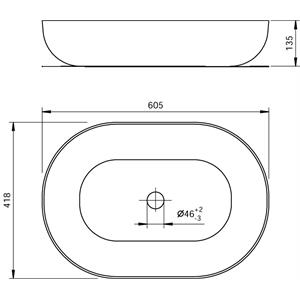LAVABO DA APPOGGIO OVALE BRELA 60 X 40 X H13,5 CM in Bagno e arredo bagno