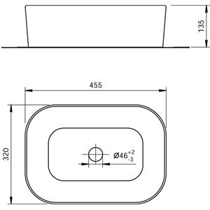 LAVABO DA APPOGGIO RETTANGOLARE BUTHIR 45 X 32 X H13,5 CM in Bagno e arredo bagno