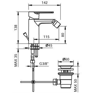 MISCELATORE BIDET MONOCOMANDO SERIE MAIBEL in Bagno e arredo bagno