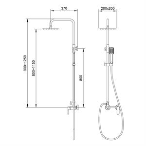 COLONNA DOCCIA IN METALLO CON MISCELATORE SHABINA NERA in Bagno e arredo bagno