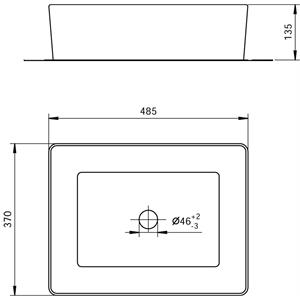 LAVABO DA APPOGGIO RETTANGOLARE AGIM 48,2X37XH.13,5 CM in Bagno e arredo bagno