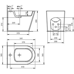 BIDET A PAVIMENTO TONDO - A FILO PARETE - ZADA in Bagno e arredo bagno