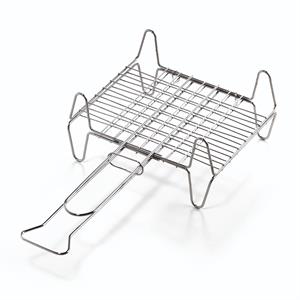 GRIGLIA PER BARBECUE - A RETE - GRATICOLA DOPPIA - CON PIEDINI - 22x27 CM in Arredamento giardino