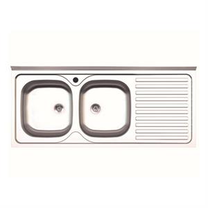 LAVELLO CUCINA CON SOTTOLAVELLO 120CM BIANCO (GOCCIOLATOIO DESTRO) in Arredamento