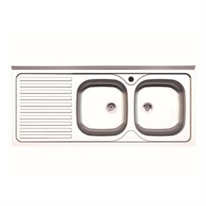 LAVELLO CUCINA CON SOTTOLAVELLO 120CM BIANCO (GOCCIOLATOIO SINISTRO) in Arredamento