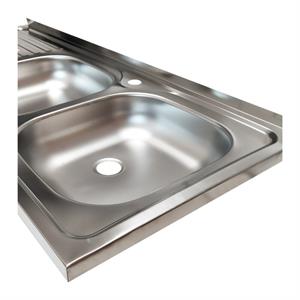 LAVELLO CUCINA CON SOTTOLAVELLO 120CM BIANCO (GOCCIOLATOIO SINISTRO) in Arredamento