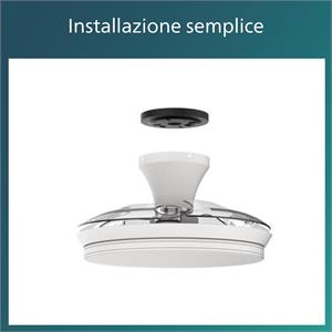 PLAFONIERA CON VENTILATORE BLISS 35+28W: LUCE LED E VENTILAZIONE SILENZIOSA COLORE BIANCO in Illuminazione