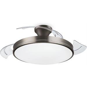 PLAFONIERA CON VENTILATORE ATLAS 35+28W: LUCE LED E REFRIGERAZIONE COLORE NICHEL in Illuminazione