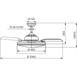 PLAFONIERA CON VENTILATORE ATLAS 35+28W: LUCE LED E REFRIGERAZIONE COLORE NICHEL in Illuminazione