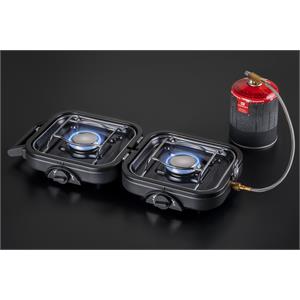 FORNELLO A GAS PORTATILE 2 FUOCHI PIEGHEVOLE KEMPER 104981N NERO in Arredamento giardino