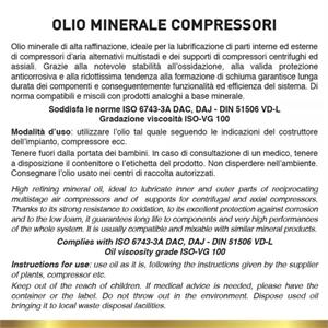 OLIO PER COMPRESSORI 1 LITRO in Utensileria
