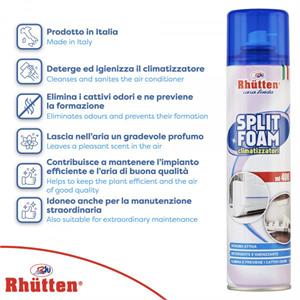 SCHIUMA SPRAY SPLIT FOAM IGIENIZZANTE CONDIZIONATORI - 400 ML in Stufe e clima