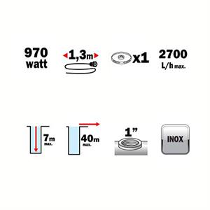 ELETTROPOMPA AUTOADESCANTE JET INOX 970W in Giardinaggio