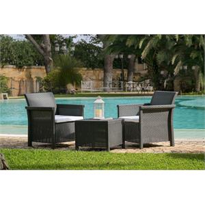 SET TAVOLO E SEDIE DA BALCONE IN RESINA - BALCONY - ANTRACITE in Arredamento giardino