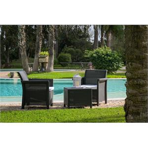 SET TAVOLO E SEDIE DA BALCONE IN RESINA - BALCONY - ANTRACITE in Arredamento giardino