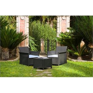 SET TAVOLO E SEDIE DA BALCONE IN RESINA - BALCONY - ANTRACITE in Arredamento giardino