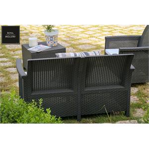 SALOTTO DA GIARDINO - DOLCEFARNIENTE - SET TAVOLO, POLTRONE E DIVANO 2 POSTI - ANTRACITE in Arredamento giardino