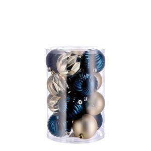 SET 16 PALLINE DI NATALE ORO E BLU - ø8 CM in Natale
