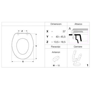 COPRIWATER UNIVERSALE - TAVOLETTA WC - MODELLO ADIGE in Bagno e arredo bagno