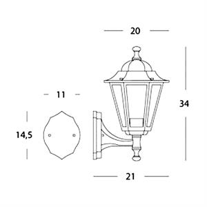 APPLIQUE DA PARETE - PICCOLA - IN ALTO - KAYAK - E27 in Illuminazione