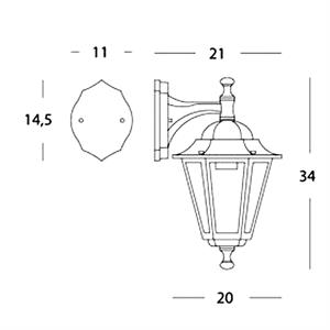 APPLIQUE DA PARETE - PICCOLA - IN BASSO - KAYAK - E27 in Illuminazione