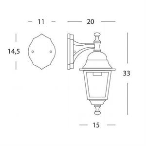 APPLIQUE DA PARETE PICCOLA IN BASSO - E27 in Illuminazione