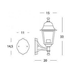 APPLIQUE DA PARETE PICCOLA IN ALTO - E27 in Illuminazione