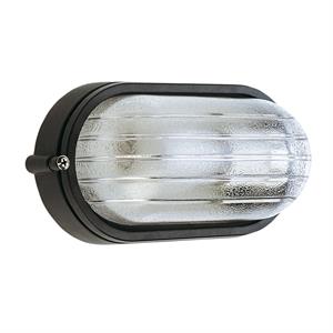 PLAFONIERA DA ESTERNO - INDUSTRIALE OVALE - E27 - NERO in Illuminazione