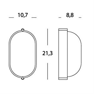 PLAFONIERA DA ESTERNO - INDUSTRIALE OVALE - E27 - NERO in Illuminazione