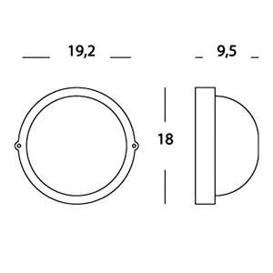 PLAFONIERA DA ESTERNO PICCOLA - INDUSTRIALE TONDA - E27 - BIANCO in Illuminazione