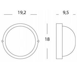 PLAFONIERA DA ESTERNO PICCOLA - INDUSTRIALE TONDA - E27 - NERO in Illuminazione