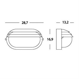 APPLIQUE GRANDE PALPEBRA OVALE E27 NERO in Illuminazione