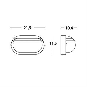 APPLIQUE DA PARETE - PALPEBRA OVALE PICCOLA - E27 - BIANCO in Illuminazione