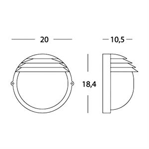 APPLIQUE DA PARETE - PALPEBRA TONDA PICCOLA - E27 - BIANCO in Illuminazione