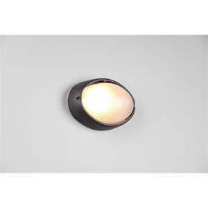 APPLIQUE DA PARETE OVALE 21 CM - TEMO - E27 - NERO OPACO in Illuminazione