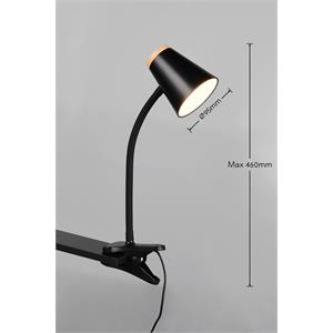 LAMPADA A MORSETTO LED - FLESSIBILE - 500 LUMEN - 3000K - PONGO - NERA in Illuminazione
