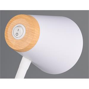 LAMPADA DA STUDIO LED BIANCA CON BASE - BRACCIO FLESSIBILE - H36 CM - 500 LUMEN - 3000K - PONGO in Illuminazione