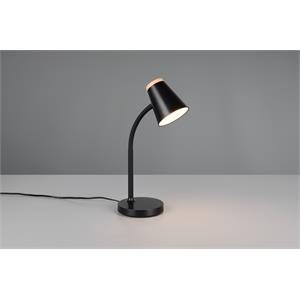 LAMPADA DA STUDIO LED NERA CON BASE - BRACCIO FLESSIBILE - H36 CM - 500 LUMEN - 3000K - PONGO in Illuminazione