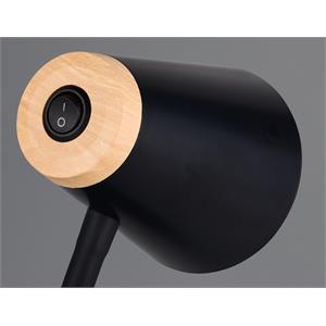 LAMPADA DA STUDIO LED NERA CON BASE - BRACCIO FLESSIBILE - H36 CM - 500 LUMEN - 3000K - PONGO in Illuminazione