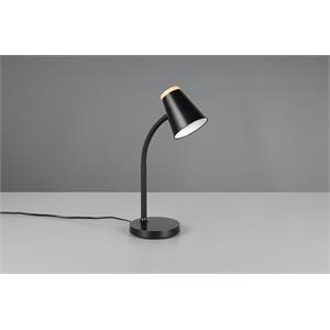 LAMPADA DA STUDIO LED NERA CON BASE - BRACCIO FLESSIBILE - H36 CM - 500 LUMEN - 3000K - PONGO in Illuminazione