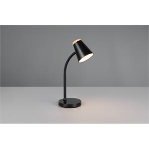 LAMPADA DA STUDIO LED NERA CON BASE - BRACCIO FLESSIBILE - H36 CM - 500 LUMEN - 3000K - PONGO in Illuminazione