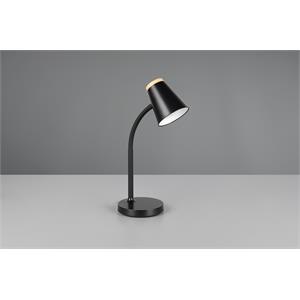 LAMPADA DA STUDIO LED NERA CON BASE - BRACCIO FLESSIBILE - H36 CM - 500 LUMEN - 3000K - PONGO in Illuminazione