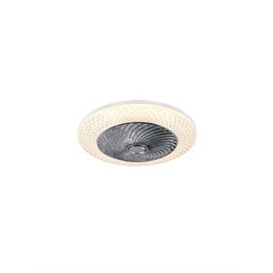 PLAFONIERA LED CON VENTILATORE DA SOFFITTO ARHUS NERA D.55CM CON TELECOMANDO in Illuminazione